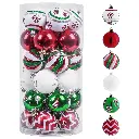 Valery Madelyn 30ct 2.36 inches Classic Collection Splendor Red Green White Christmas Ball Ornaments Shatterproof