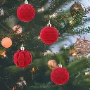 Christmas Tree Ornaments Velvet Balls - Pack of 12pcs Shatterproof Xmas Bulbs Decorations Set - Multicolor Green Brown Neutral, 60mm 3.15 inch