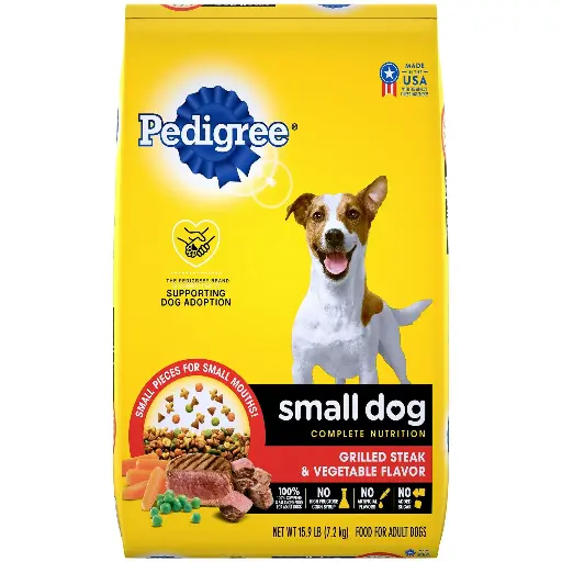 Pedigree Complete Nutrition Grilled Steak And Vegetable Dry Dog Food For Small Adult Dog, 14 Lb Bag